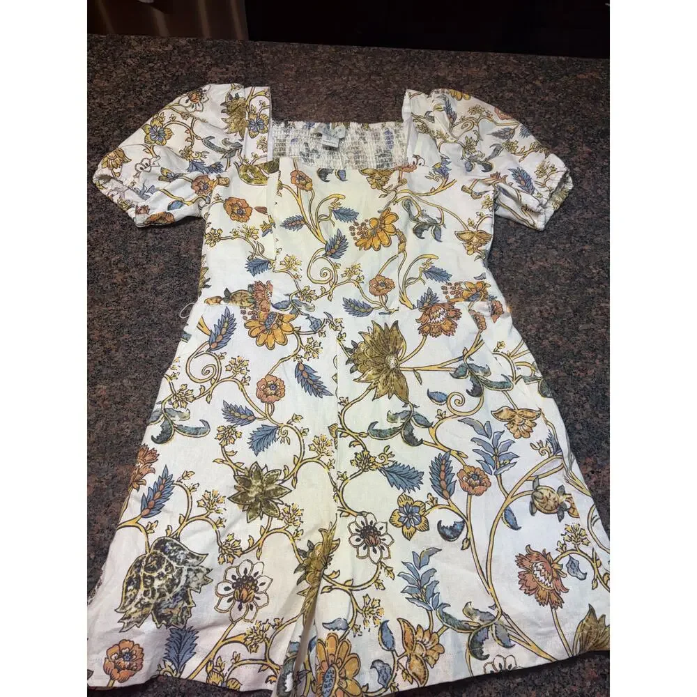 Calypso St. Barth Floral Linen Romper Size 4 – Boho Cottagecore NWT - Picture 4 of 16